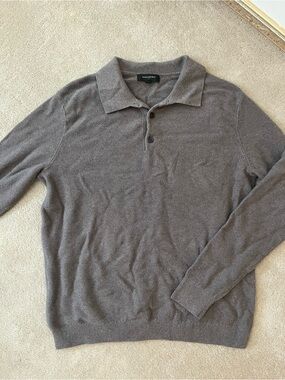 Men’s Banana Republic Brown-Gray Collared Knit Sweater